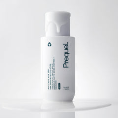 Back label of Prequel Peel highlights pH-balanced, dermatologist-developed formulation.
