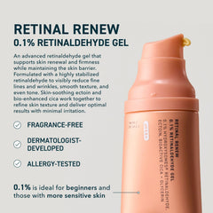 Prequel Skin Retinal Renew gel on finger demonstrates easy, controlled application.
