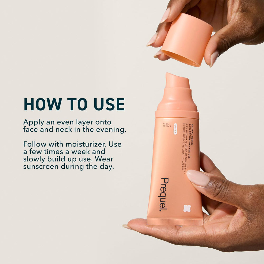 Prequel Skin Retinal Renew jojoba oil droplet illustrating hydrating properties.