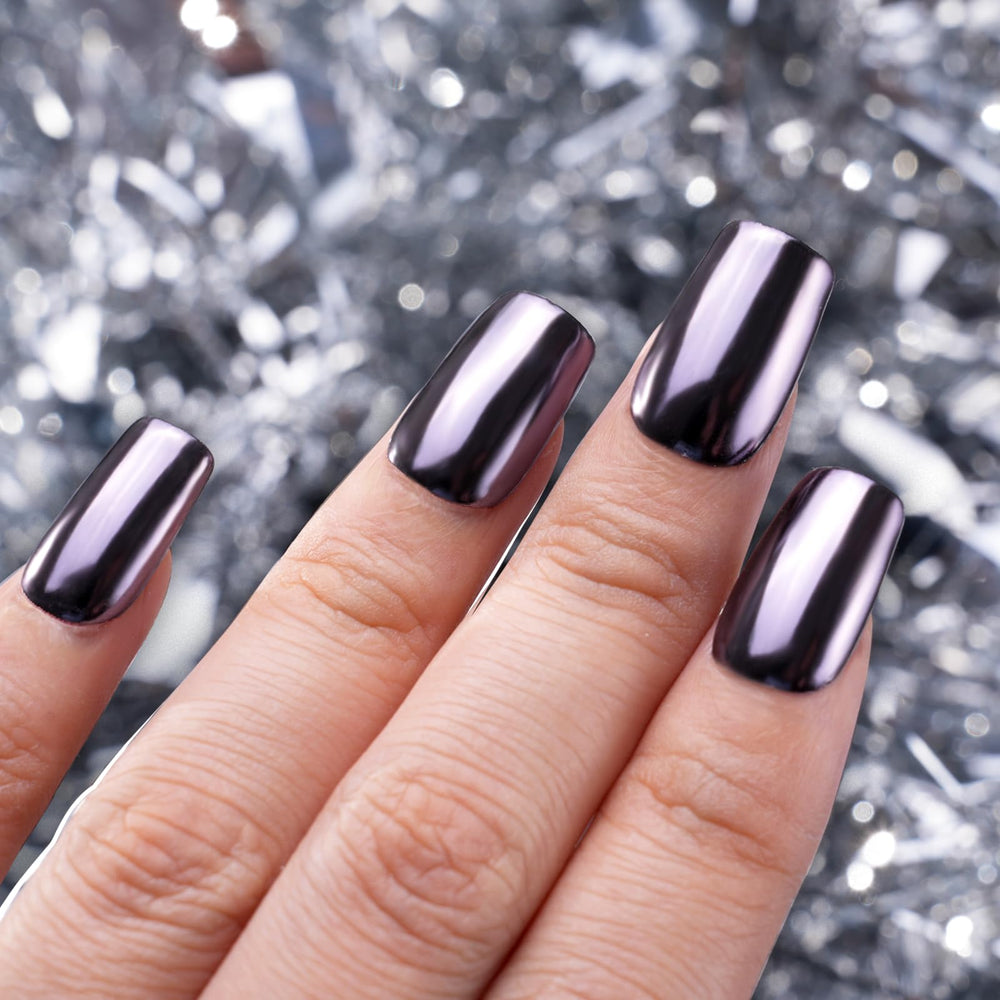 Pretty Diva chrome nail powder packaging and jar close-up