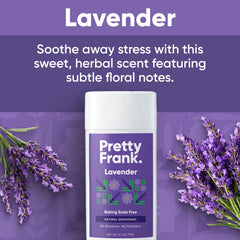 Pretty Frank organic coconut oil and shea butter nourish skin while protecting against odor.
