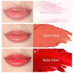 PRETTYSKIN lip balm texture melting closeup showing weightless hydration.