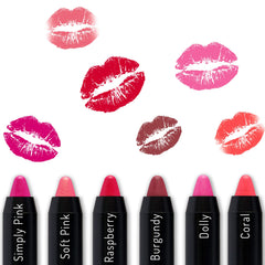 Prim and Pure Simply Pink lip crayon twist-up demonstrates easy, smooth application.