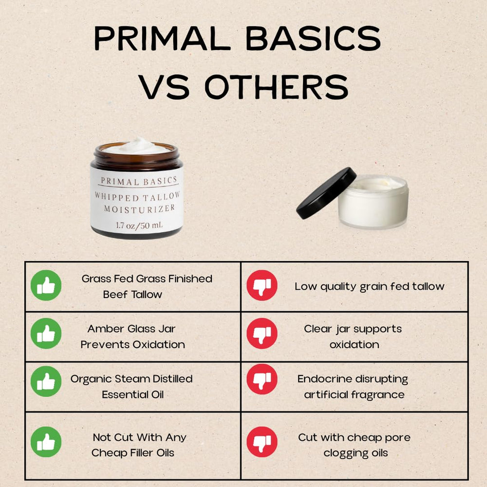 Primal Basics organic lavender oil bottle signals calming fragrance in routine.