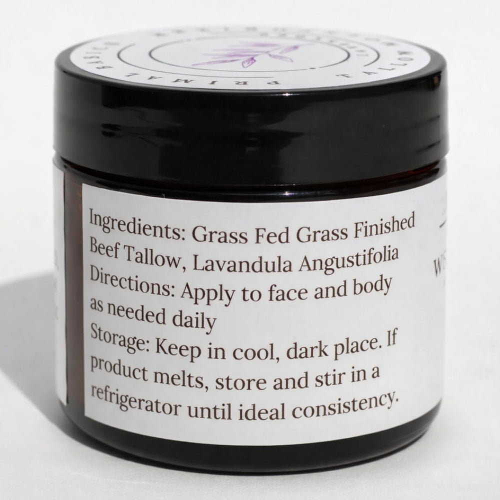 Primal Basics USA-made label signals small-batch skincare quality.