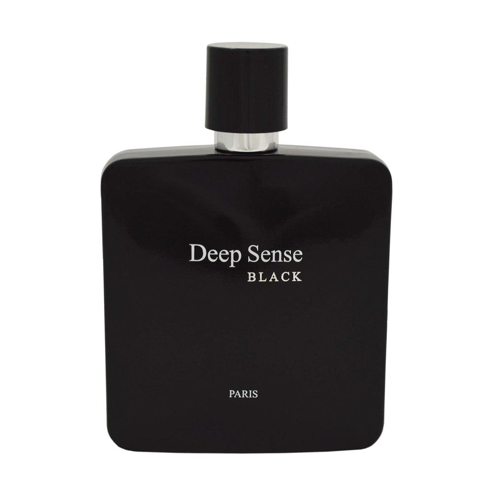 Prime Collection Deep Sense Black EDP bottle close-up, demonstrating long-lasting fragrance for daily wear.