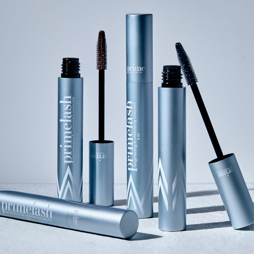 Two coats create dramatic length with Prime Prometics PrimeLash mascara.