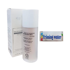 Priming Water a.t.o.m.y glow base applied before makeup for a smooth, hydrated base.