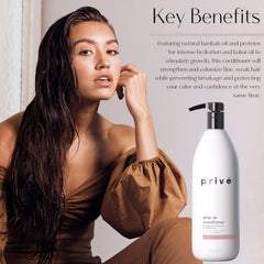 Privé Amp Up green tea bamboo ingredients collage signals antioxidant-rich nourishment.