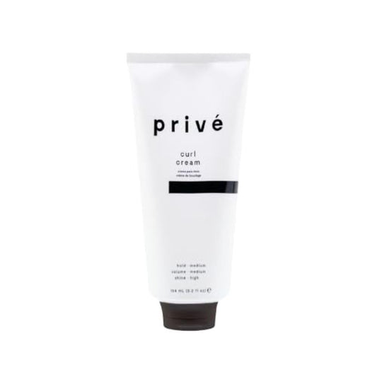 Prive curl cream bottle showing silicone-free formula for defined curls