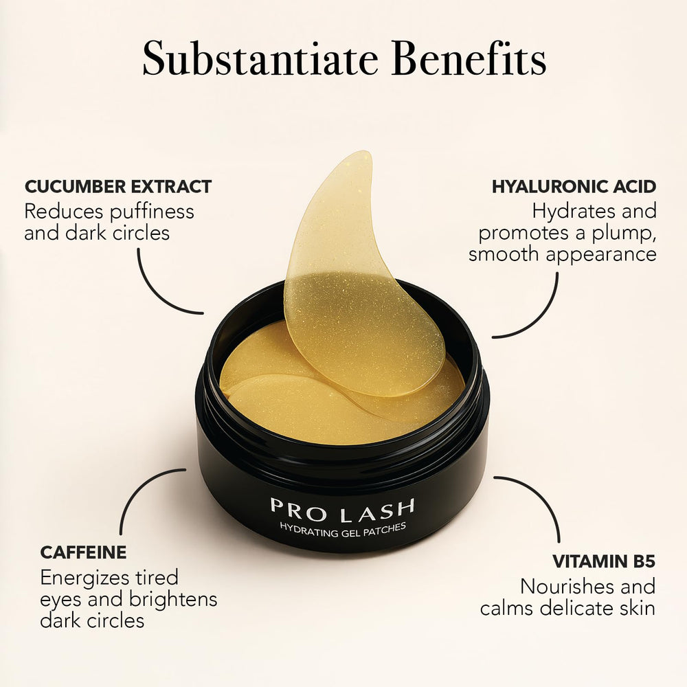 Pro Lash Hydrating Patches vitamin B5 serum for nourishment and moisture.
