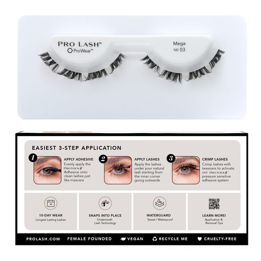 Pro Lash ProWear mega volume No. 03 black bundle for bold evening lashes
