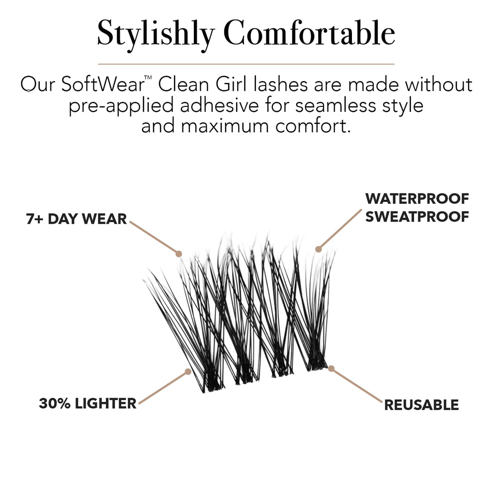 Pro Lash SoftWear lightweight lashes for a natural, day-long look.