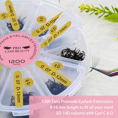 PRO LASHBEAUTY 8-grid storage keeps premade lashes organized and dry.