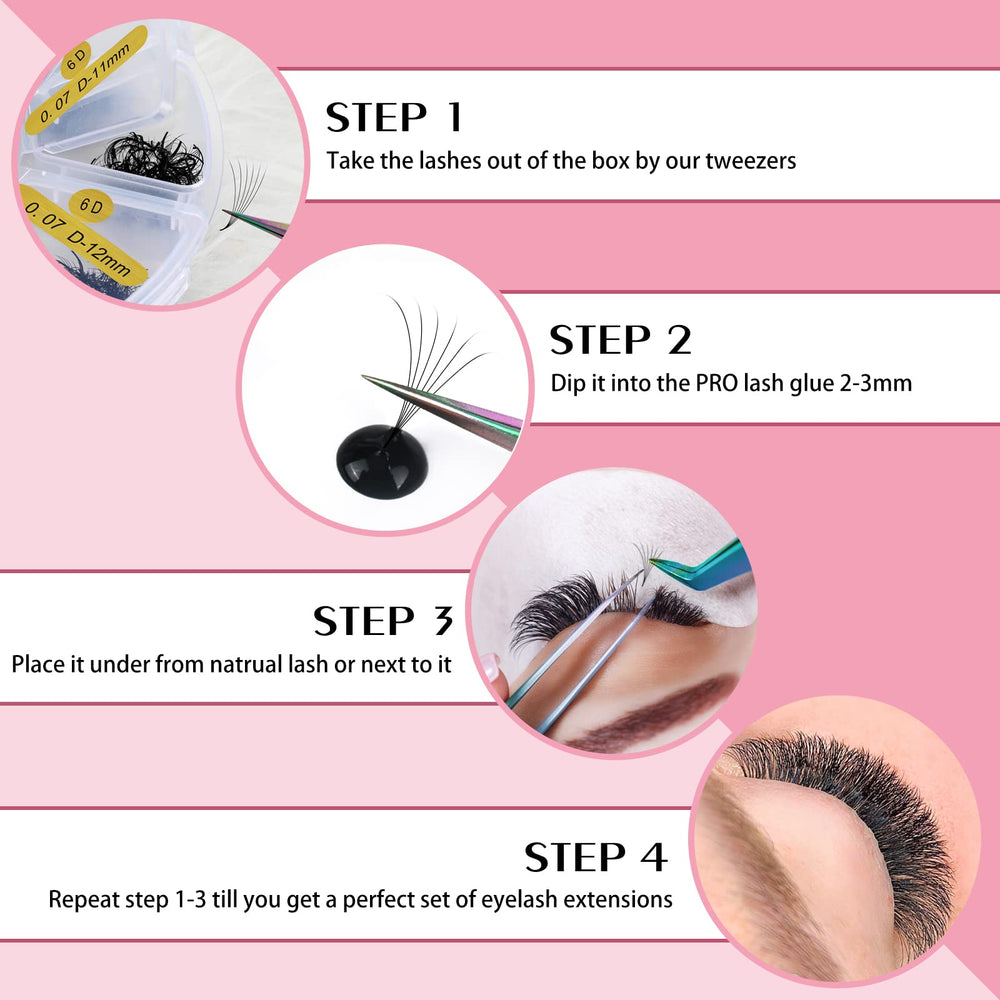PRO LASHBEAUTY 9–16mm lengths provide versatile styling options.