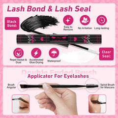 PRO LASHBEAUTY Bond-Seal application showcases secure hold and easy removal