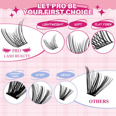PRO LASHBEAUTY Individual clusters in varied lengths enable versatile DIY styling
