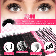 PRO LASHBEAUTY lash bond and seal provide lasting adhesion and a clean finish.