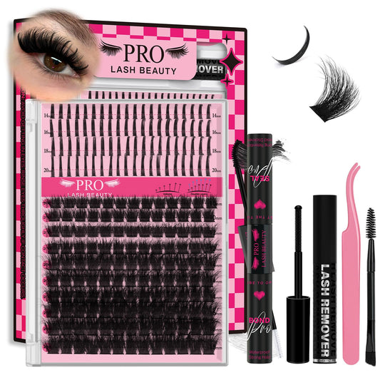 PRO LASHBEAUTY lash clusters 80D-100D spikes for flexible volume and easy DIY looks.
