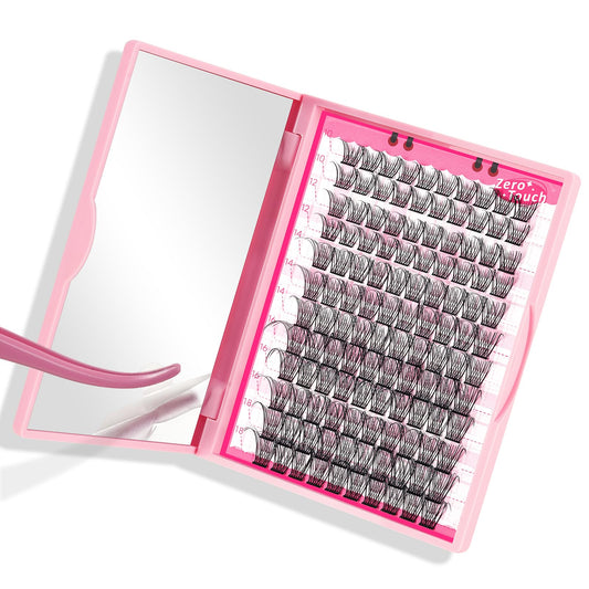 PRO LASHBEAUTY Lash Clusters tray with 120 pieces for easy at-home DIY lashes