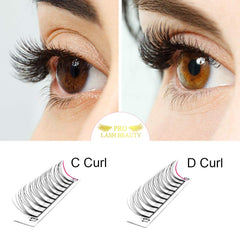 PRO LASHBEAUTY Premade fans 4D-D-0.10-9mm delivers defined curl.