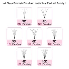 PRO LASHBEAUTY Premade Fans black PTB lashes resist heat while staying soft.