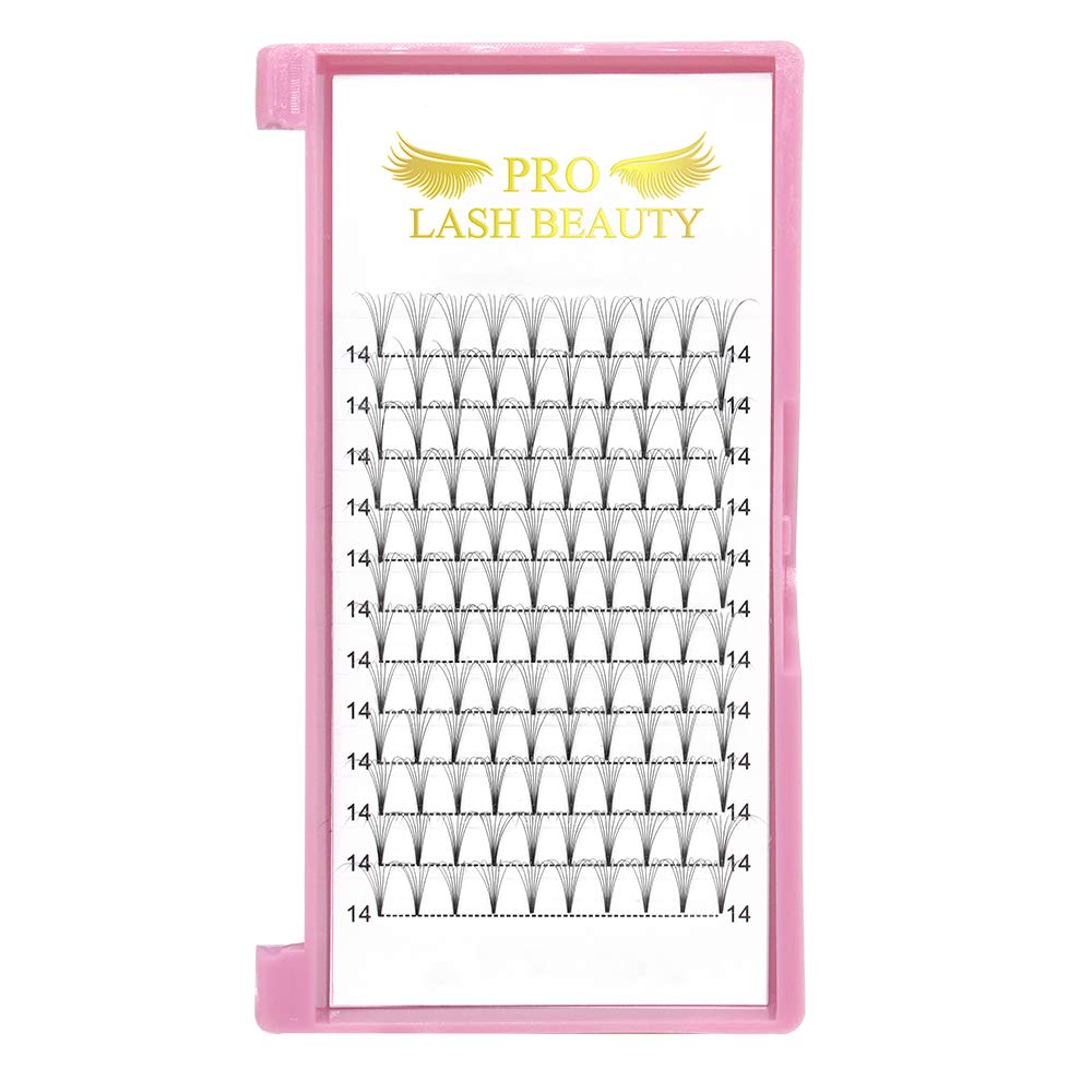 PRO LASHBEAUTY Premade Fans 9-20mm length range for versatile styling options.