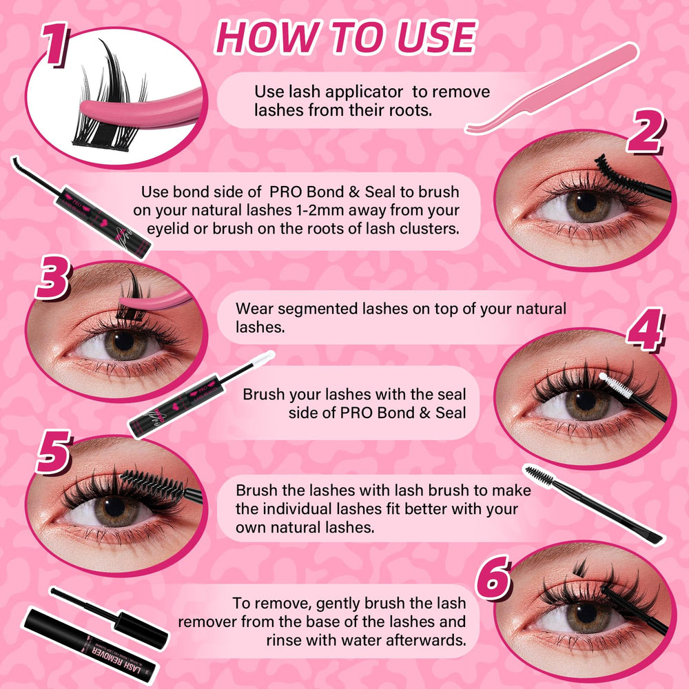 PRO LASHBEAUTY Waterproof and durable clusters endure all-day wear