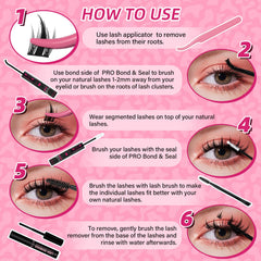 PRO LASHBEAUTY Waterproof and durable clusters endure all-day wear