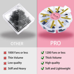 PRO LASHBEAUTY weightless, soft fans for comfortable wear and easy application.
