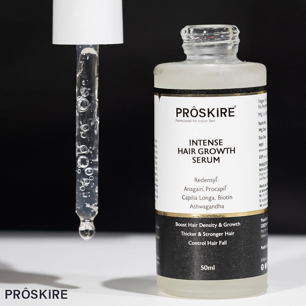 Pro-skir'e night-use routine shot before bed for scalp care.