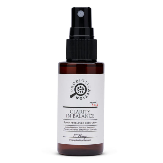 Probiotic Action Clarity in Balance bottle shown for daily skin refreshment and calm feel