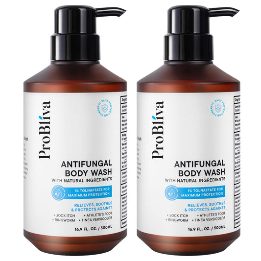 Probiva Antifungal Body Wash bottle showing medicated formula for skin protection.
