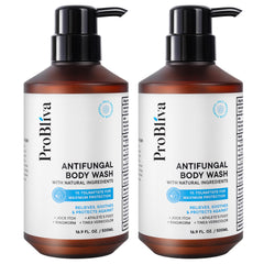 Probiva Antifungal Body Wash bottle showing medicated formula for skin protection.
