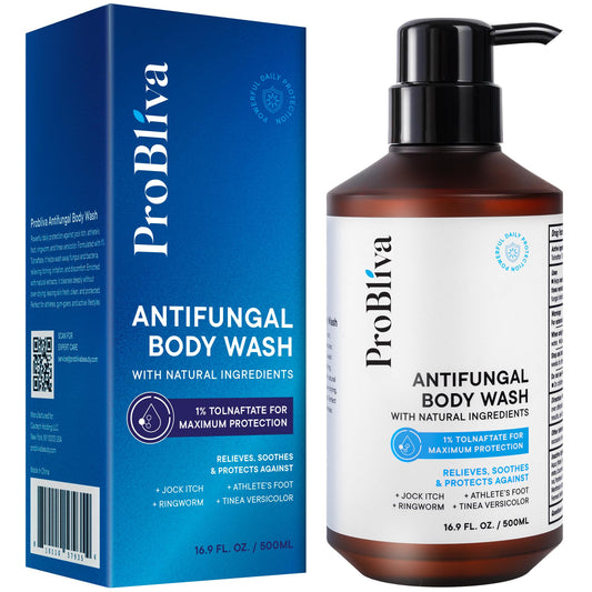 ProBliva Antifungal Body Wash bottle pump for daily use and cooling relief.