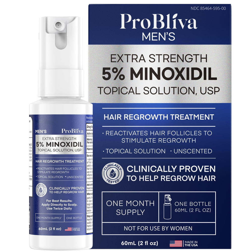 ProBliva Minoxidil bottle pouring to show easy daily use