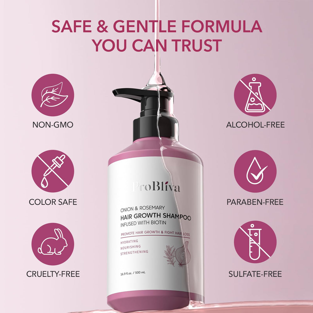 ProBliva shampoo application image shows lather-ready use.