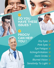ProCIV eye mask with ear strap shown, secure wear.