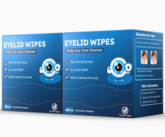 ProCIV eyelid wipes with tea tree oil close-up for soothing, gentle cleansing around sensitive eyes.