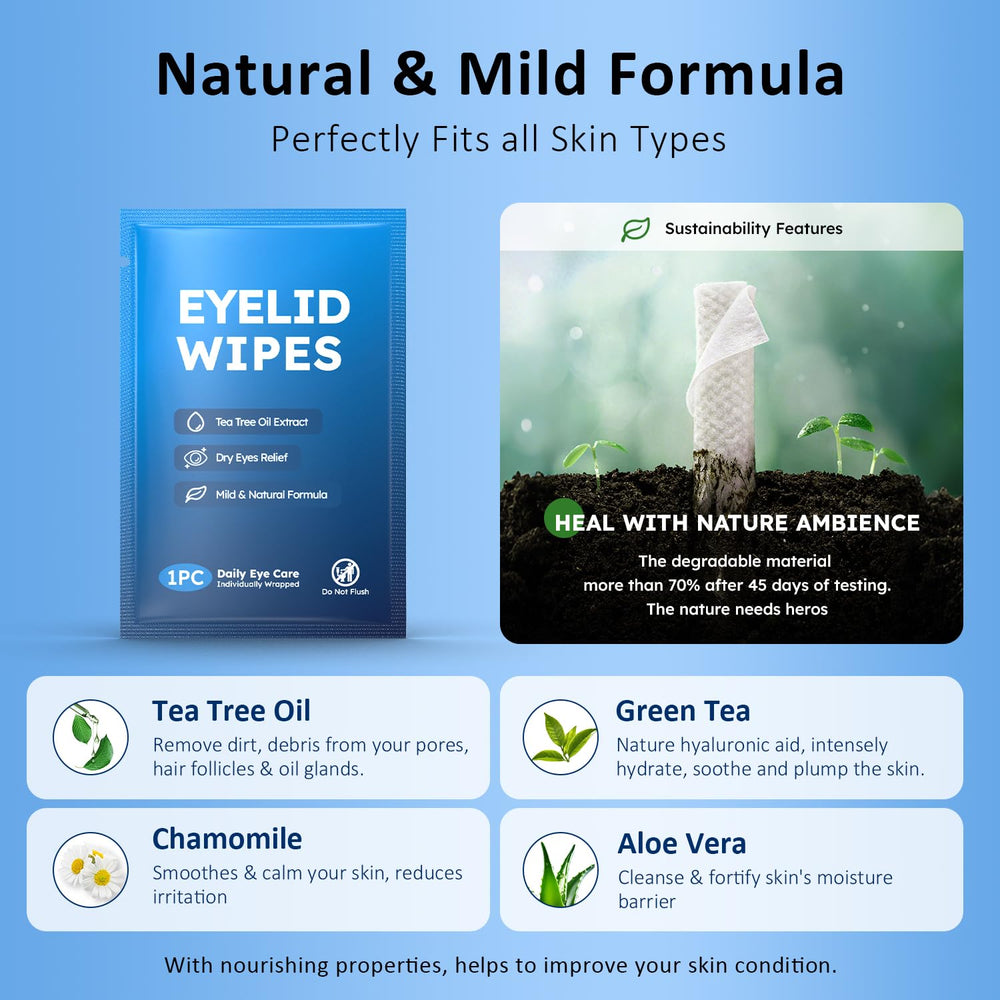 ProCIV textured, dual-sided eyelid wipes for deep cleansing around lashes and lids.