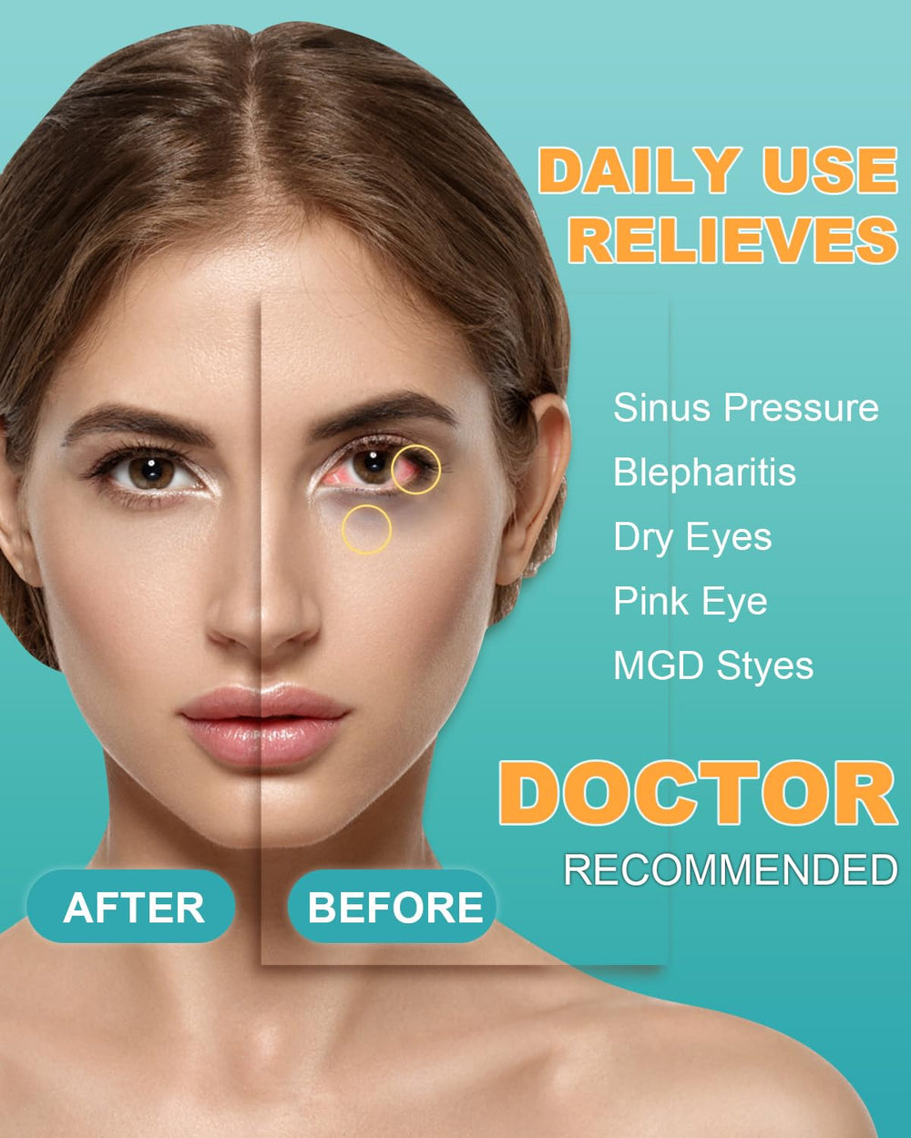 ProCIV steam eye mask in use, auto heat for soothing relief.