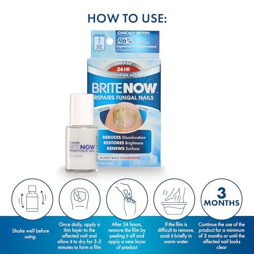 ProClearz Brite Now Nail Treatment brush-on applicator allows easy, quick application.