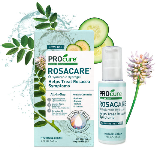 PROcure Rosacare CC Hydrogel bottle signaling hydration for reddened skin