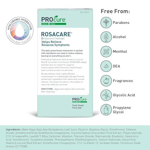 PROcure Rosacare Hydrogel on skin provides cooling relief from redness