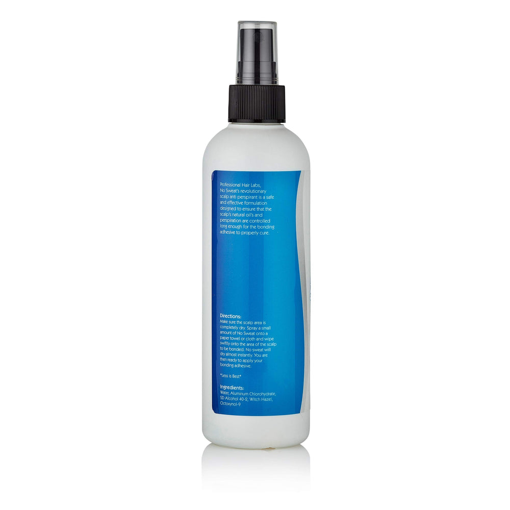 No Sweat works with lace glue, bonding tape, and liquid adhesives.