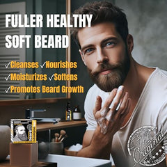 Beard use: Professor Fuzzworthy's Gentlemans Beer Shampoo Bar cleanses facial hair.