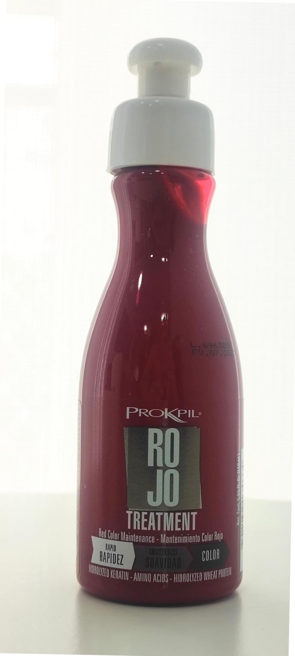 Prokpil red treatment bottle for ginger hair nourishes and refreshes color.