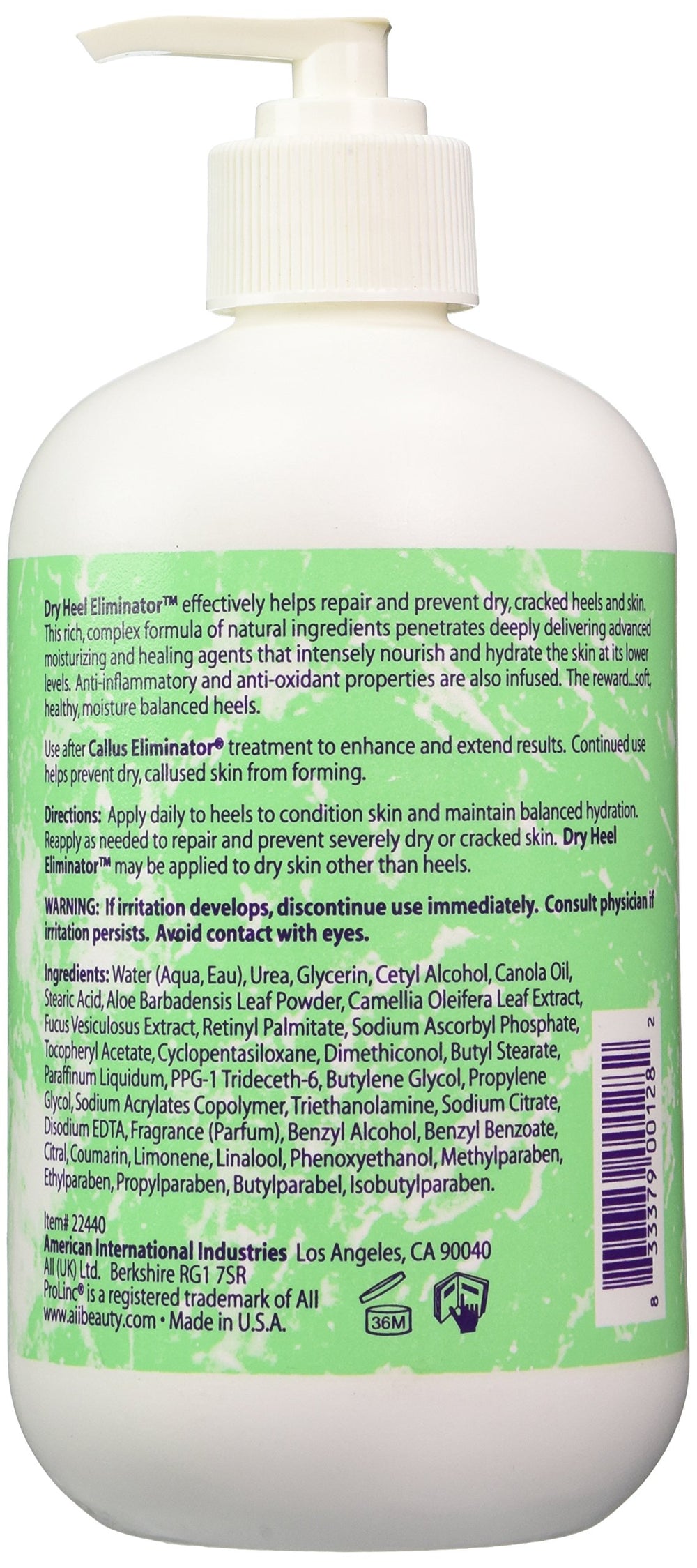 ProLinc Dry Heel Eliminator label closeup showing vitamin-rich formula