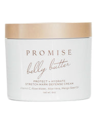 Promise Belly Butter jar showcases prenatal hydration for smoother skin.