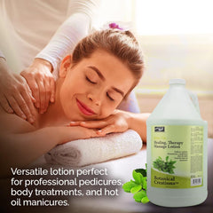 PRO NAIL Healing Therapy Massage Lotion spa treatment scene with soft lighting.